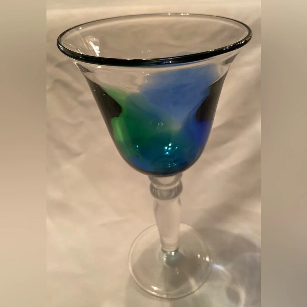 Pier One Hand Blown Wine Glass Goblet